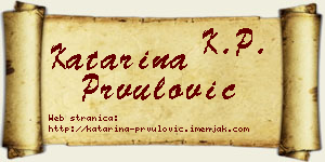 Katarina Prvulović vizit kartica